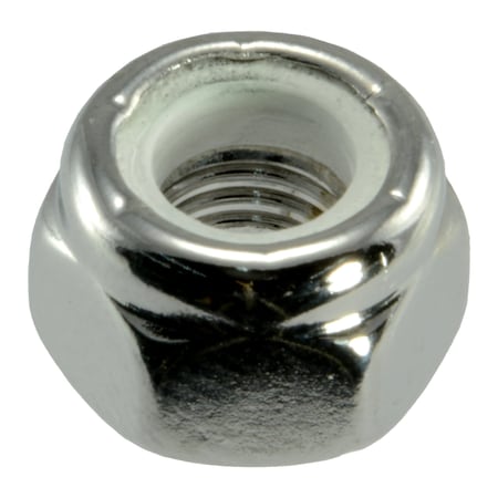 Nylon Insert Lock Nut, 1/4-28, 18-8 Stainless Steel, Not Graded, Polished, 8 PK